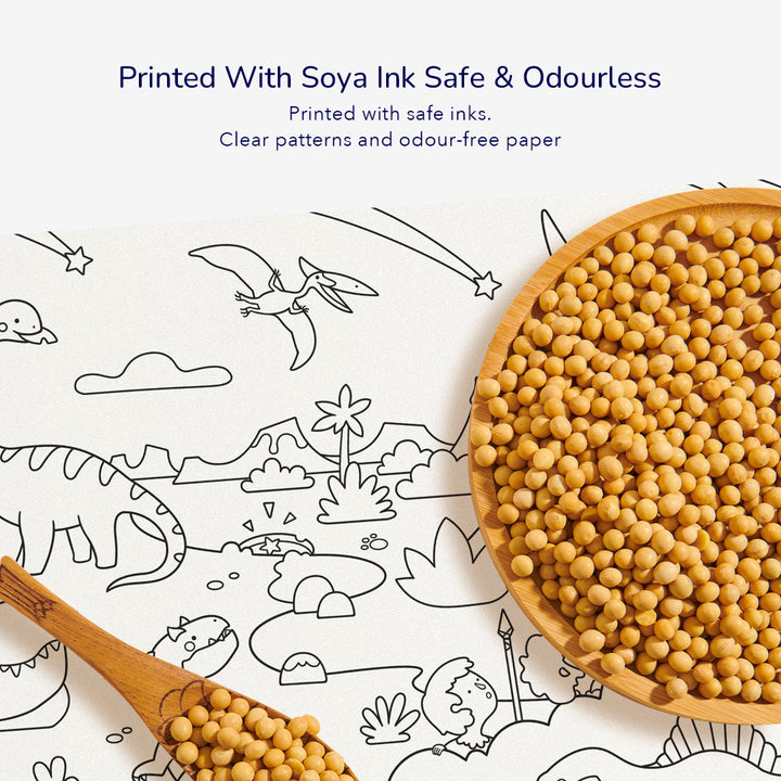 Adhesive Coloring Scroll: The Amazing Dinosaurs