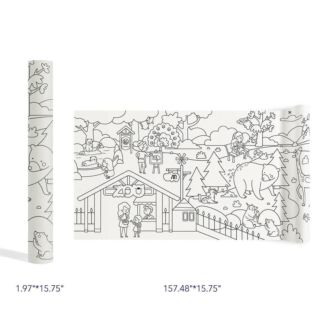 Adhesive Coloring Scroll: The Magic Zoo