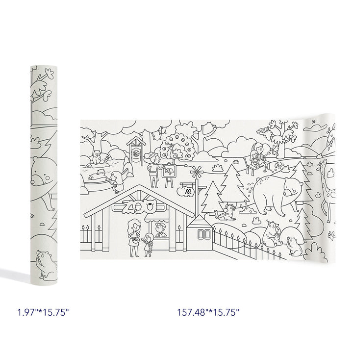 Adhesive Coloring Scroll: The Magic Zoo