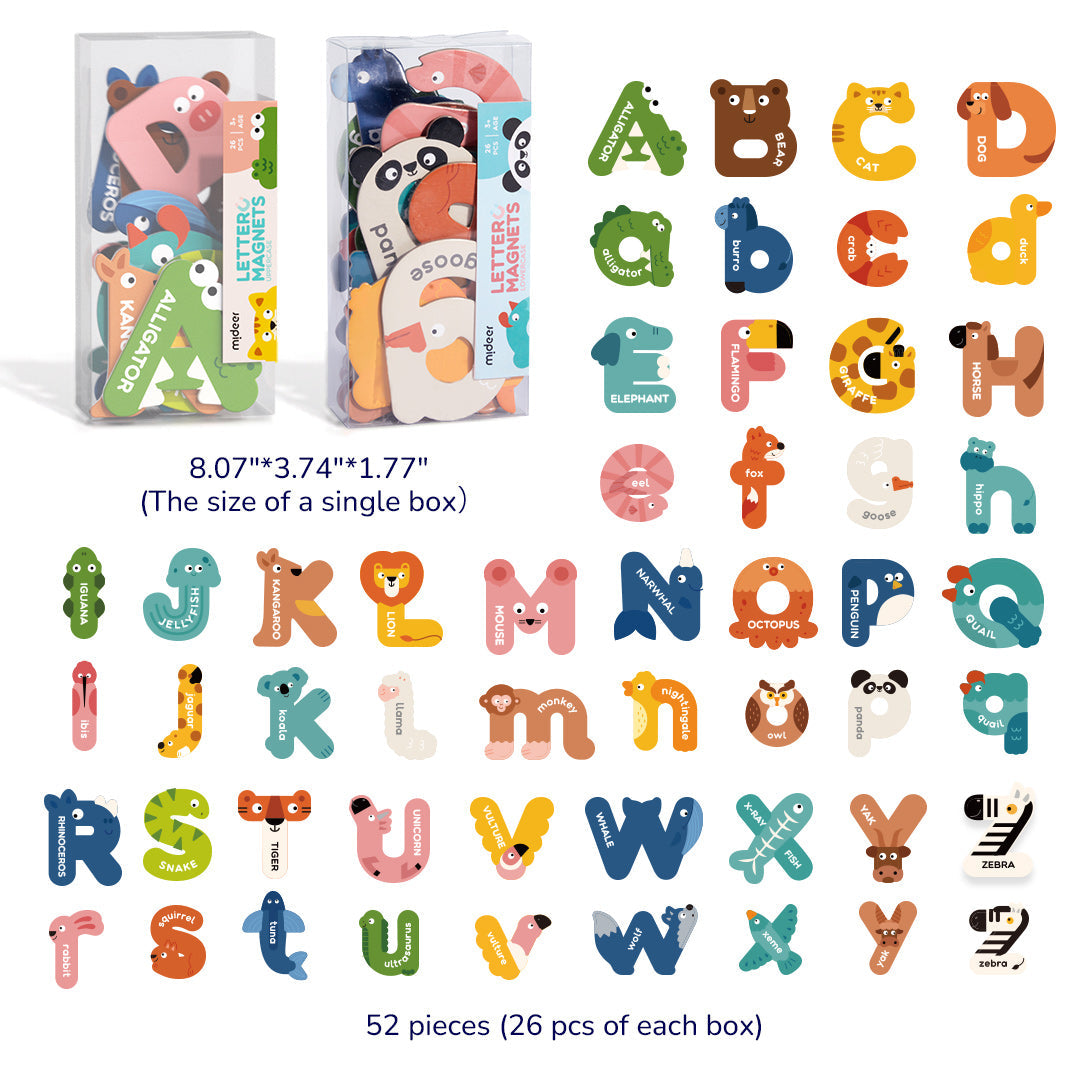 Uppercase &amp;  Lowercase Letter Magnets 52P
