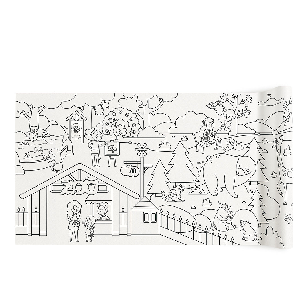 Adhesive Coloring Scroll: The Magic Zoo