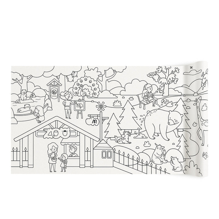 Adhesive Coloring Scroll: The Magic Zoo