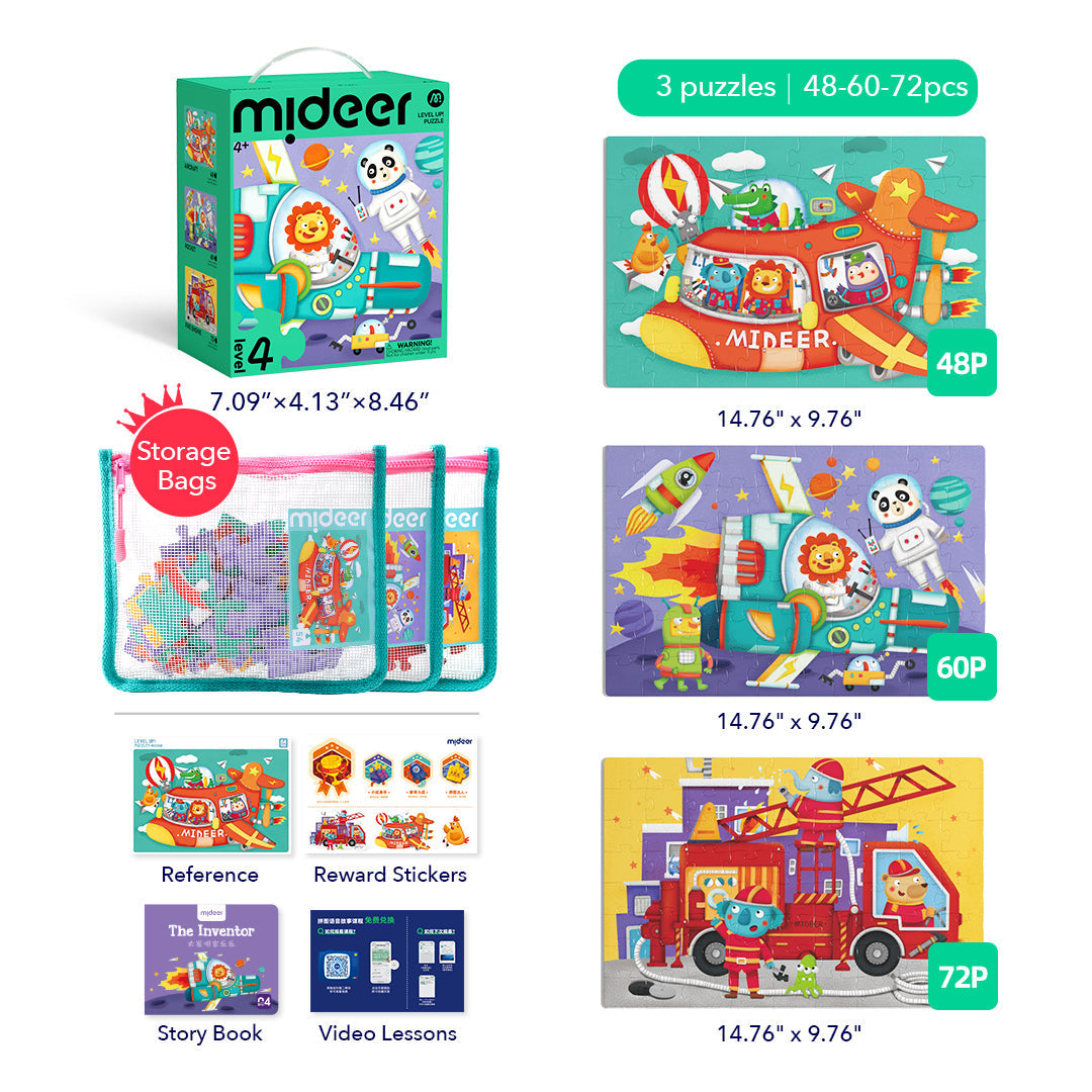 Level Up! Puzzles with Storage Bag - Level 4: Transportation 48P-72P