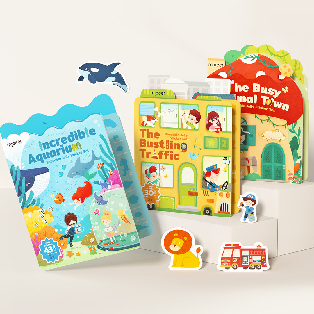 Reusable Jelly Sticker: The Busy Animal Town