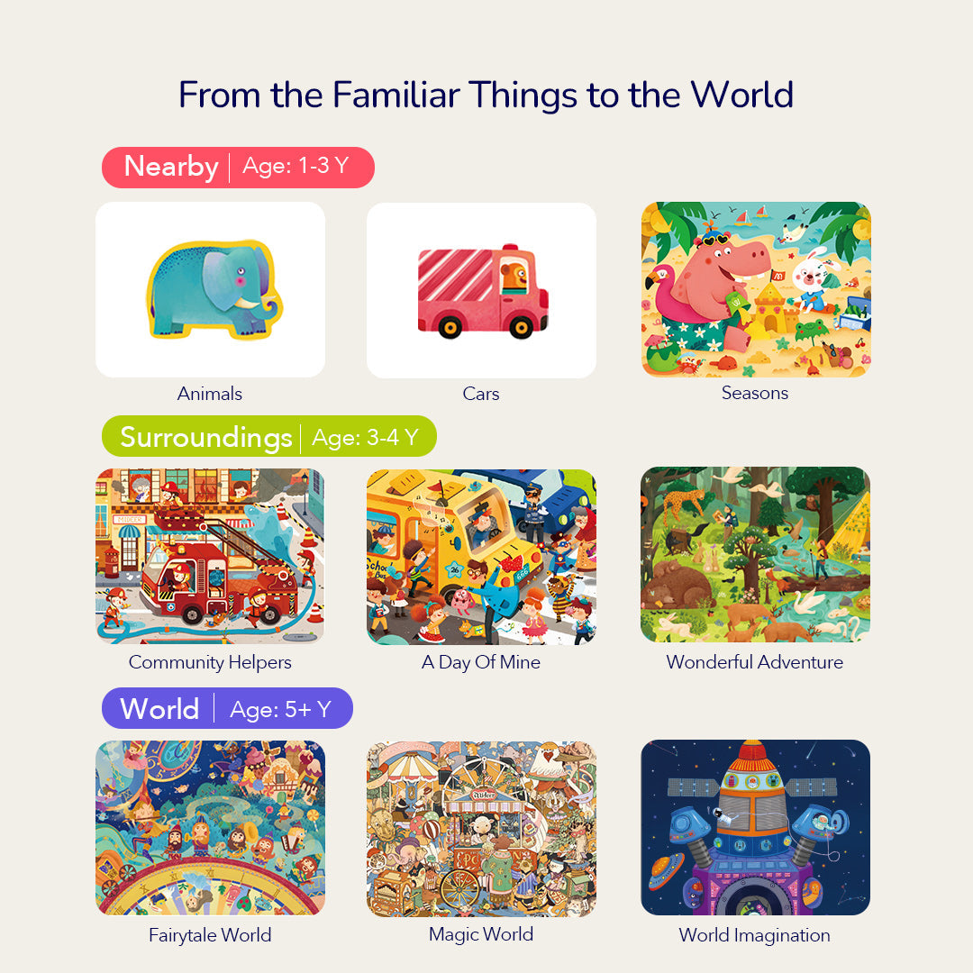 Level Up! Puzzles with Storage Bag - Level 1: Animals 2P-6P