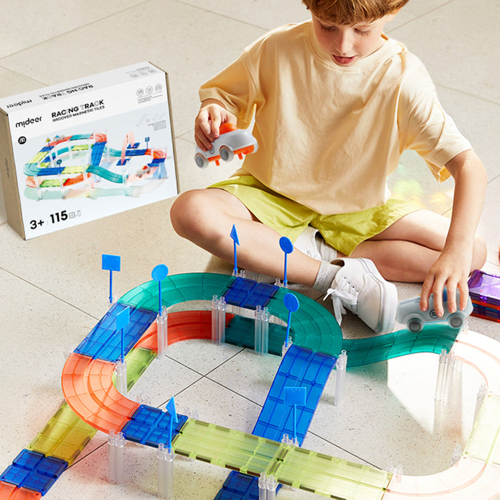 Racing Track Grooved Magnetic Tiles 115P