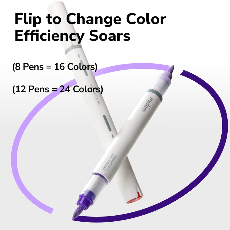 mideer 2-in-1 Acrylic Markers – 24 Colors
