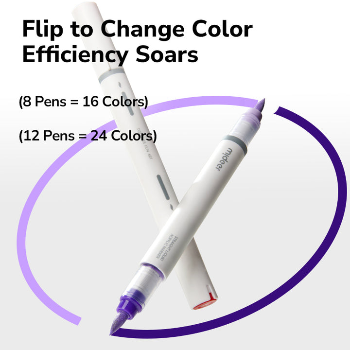 mideer 2-in-1 Acrylic Markers – 24 Colors