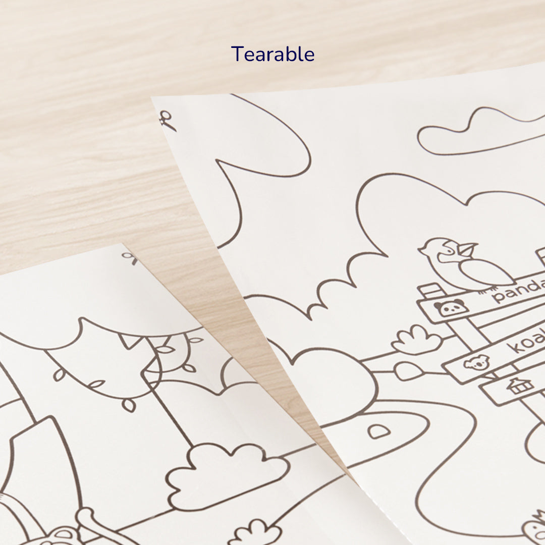 Adhesive Coloring Scroll: The Magic Zoo