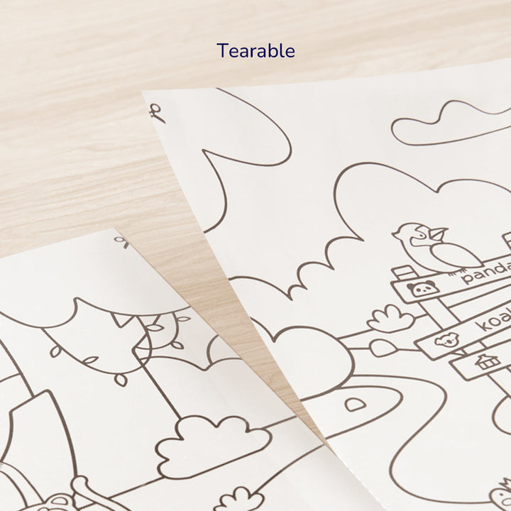 Adhesive Coloring Scroll: The Magic Zoo