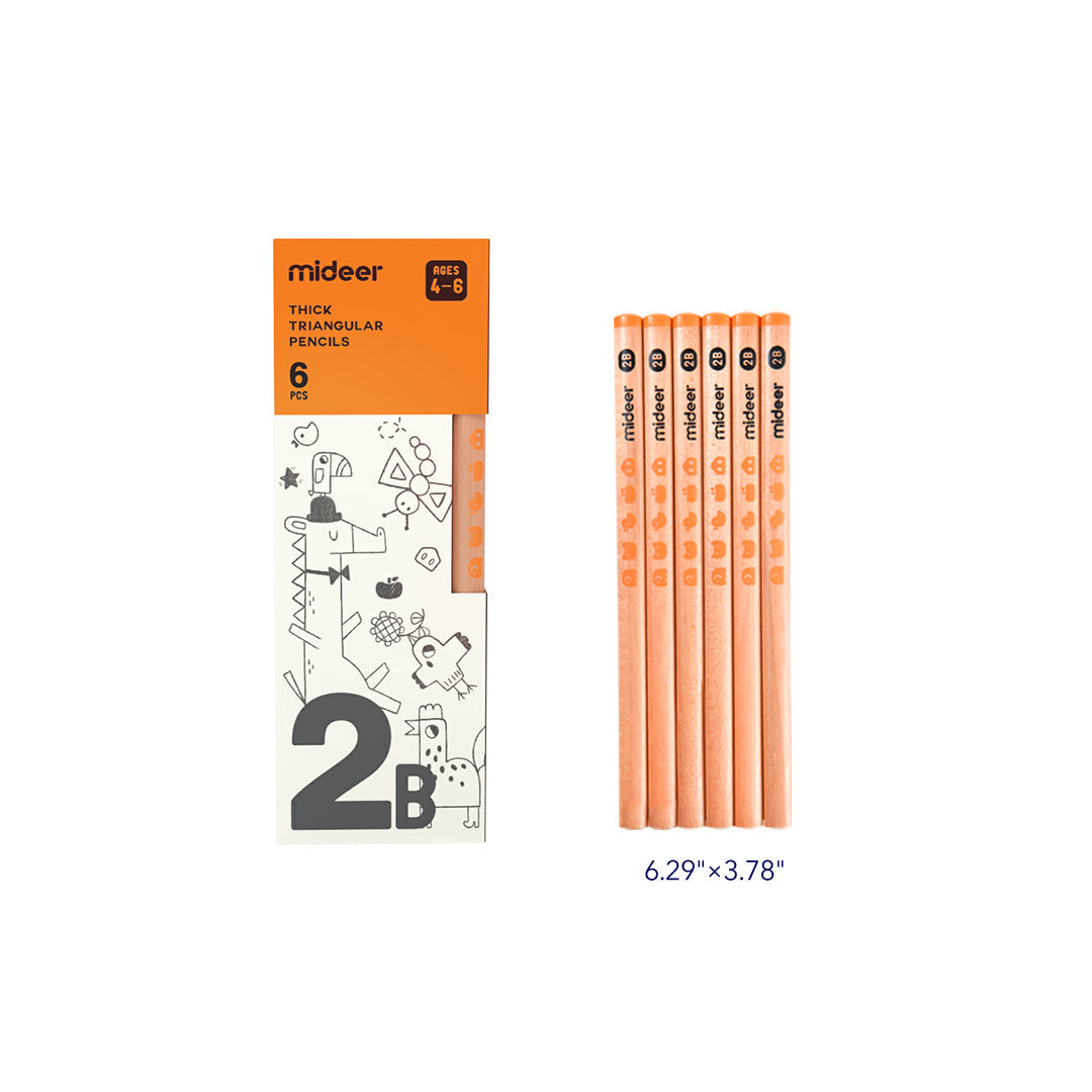 Thick Triangular Pencils 2B 6P