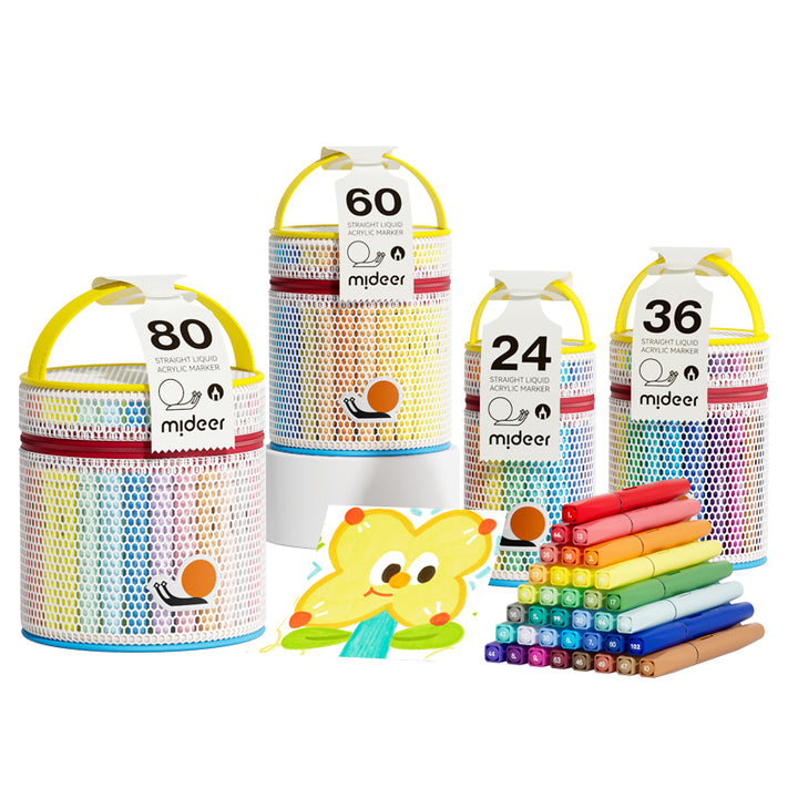 mideer Straight Liquid Acrylic Marker - 24 Colors