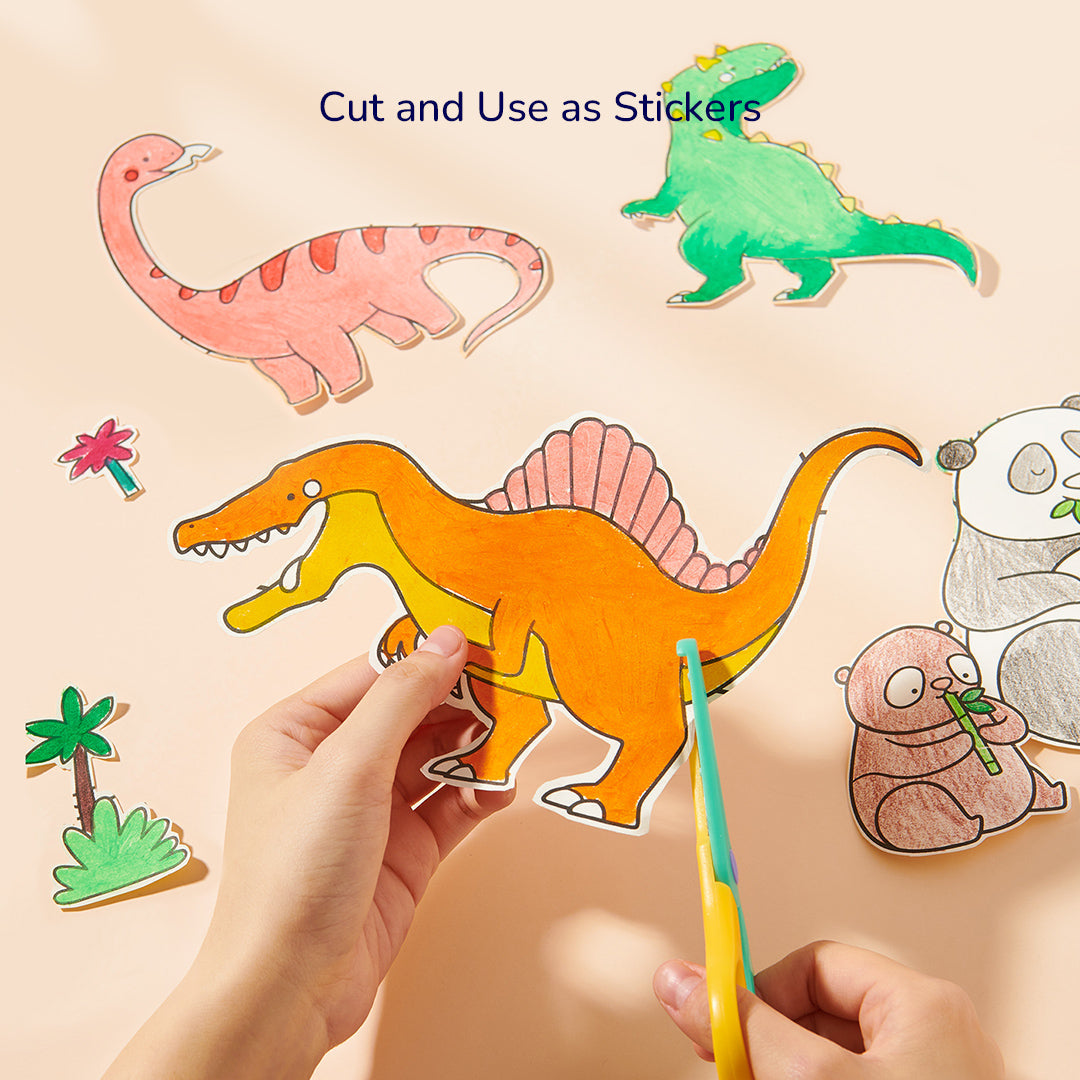 Adhesive Coloring Scroll: The Magic Zoo