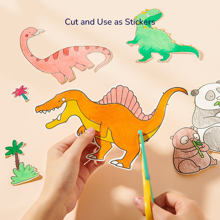 Adhesive Coloring Scroll: The Magic Zoo
