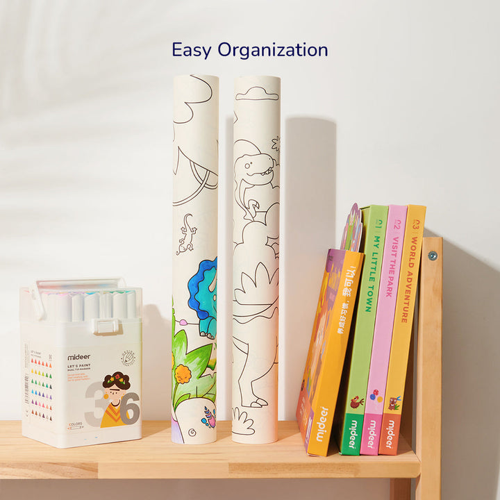 Adhesive Coloring Scroll: The Magic Zoo