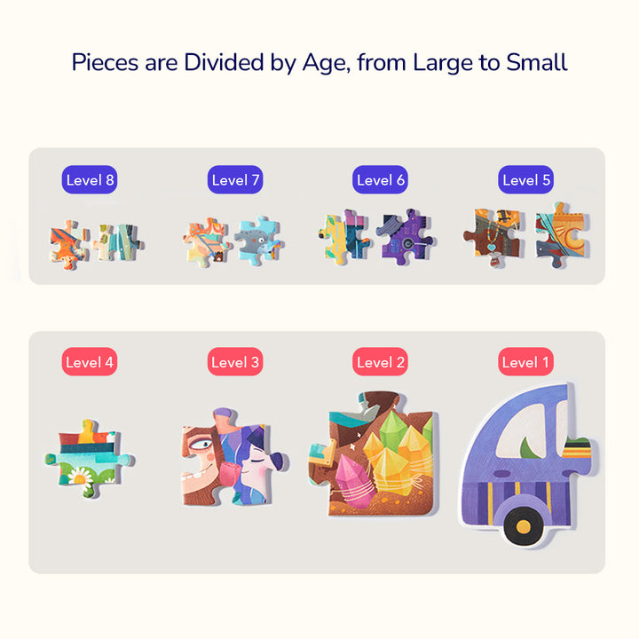 Level Up! Puzzles with Storage Bag - Level 6: World Imagination 154P-176P