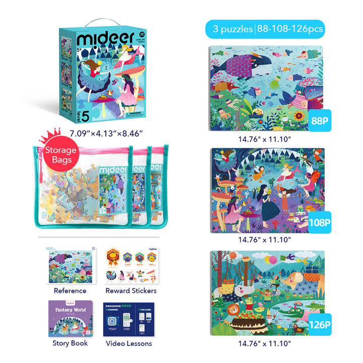 Level Up! Puzzles with Storage Bag - Level 5: Fantasy 88P-126P