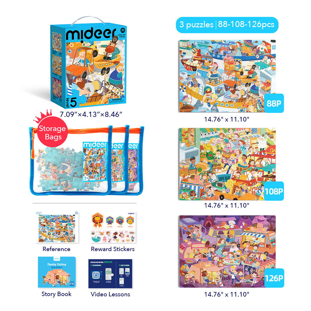 Level Up! Puzzles with Storage Bag - Level 5: Bustling Market 88P-126P