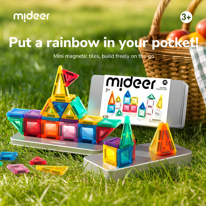 mideer Colorful Magnetic Tiles - Mini Tiles – image 2