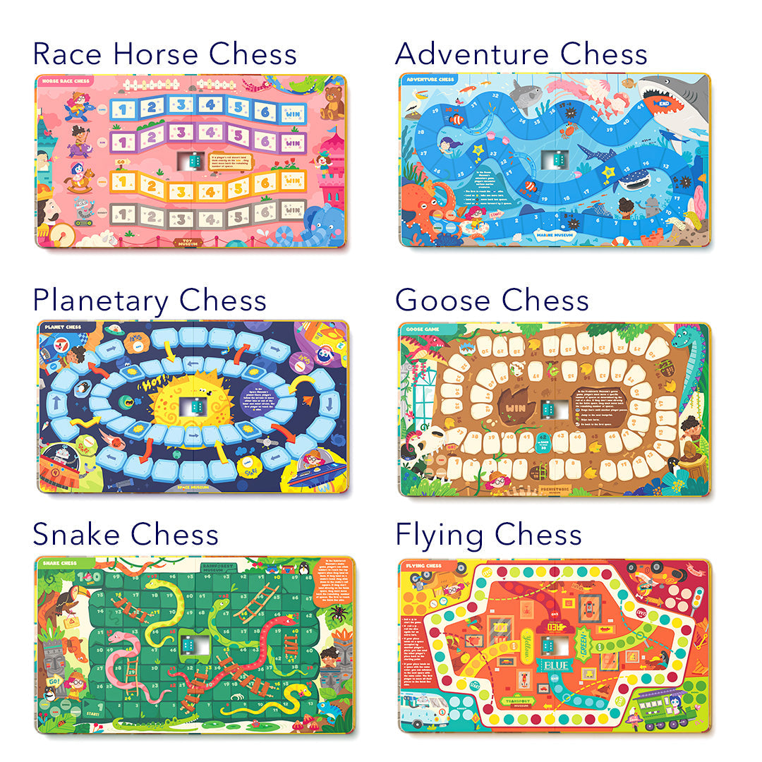 6-in-1 Portable Board Game Book: Museum Adventures
