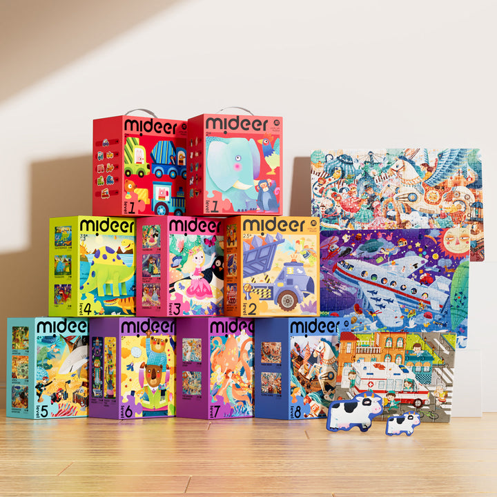 Level Up! Puzzles with Storage Bag - Level 4: Fairy Tale Town 48P-72P