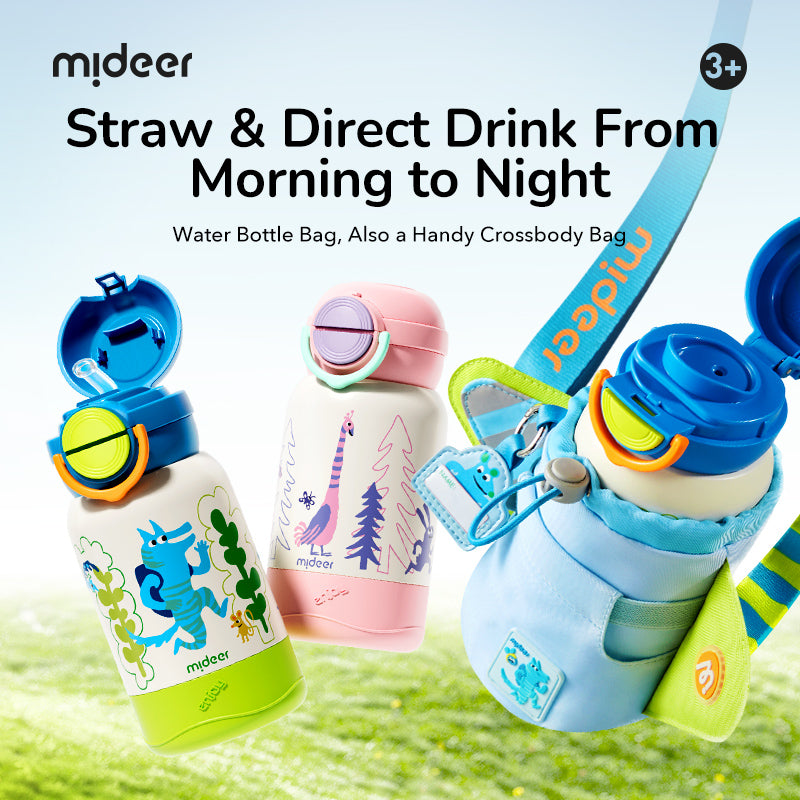 mideer Double Drinking Insulation Cup - Pink Peacock