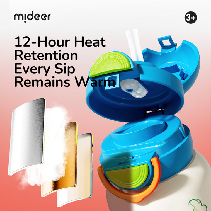 mideer Double Drinking Insulation Cup - Pink Peacock