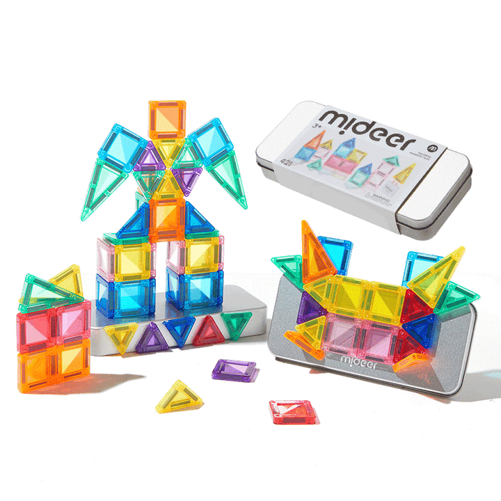 mideer Colorful Magnetic Tiles - Mini Tiles – image 3
