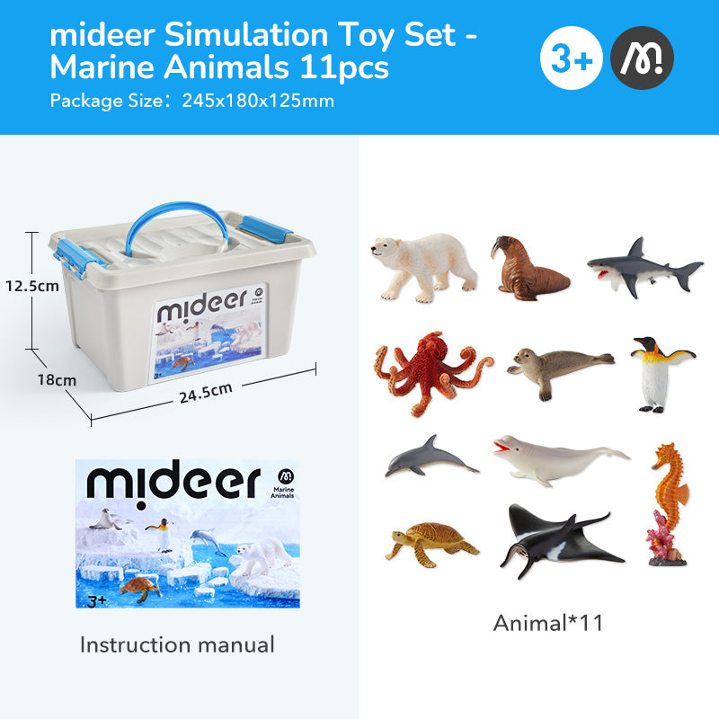 mideer Simulation Toy Set Marine Animals-11pcs