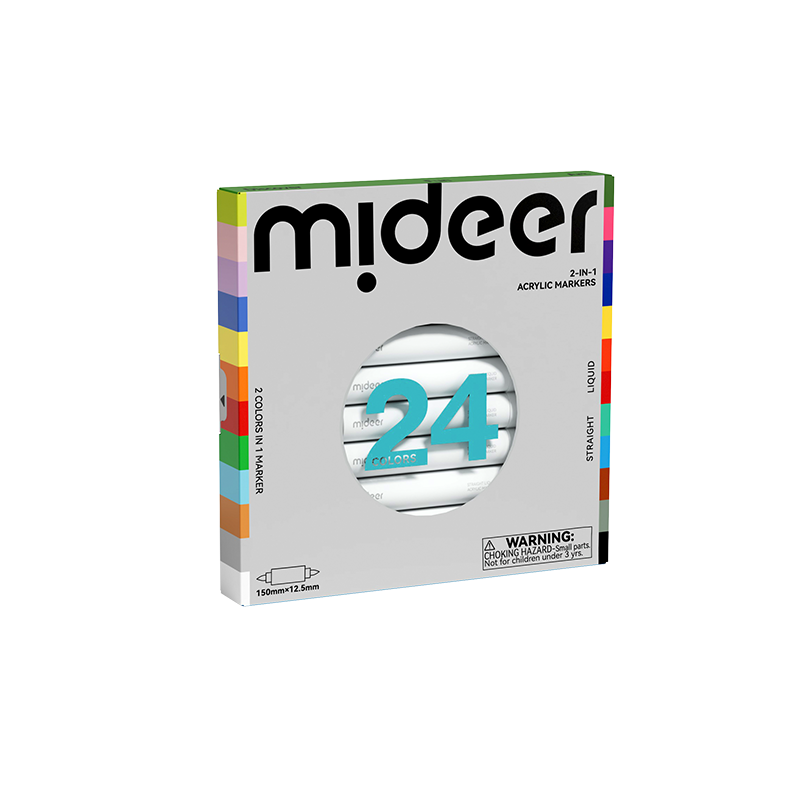 mideer 2-in-1 Acrylic Markers – 24 Colors