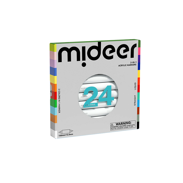 mideer 2-in-1 Acrylic Markers – 24 Colors