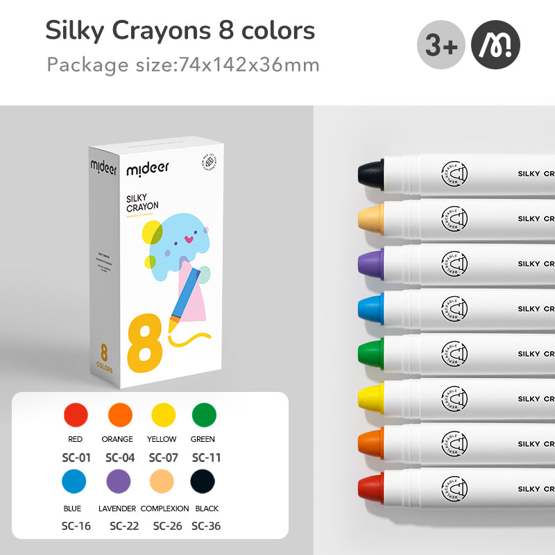 mideer refillable silky crayons - 6 Colors
