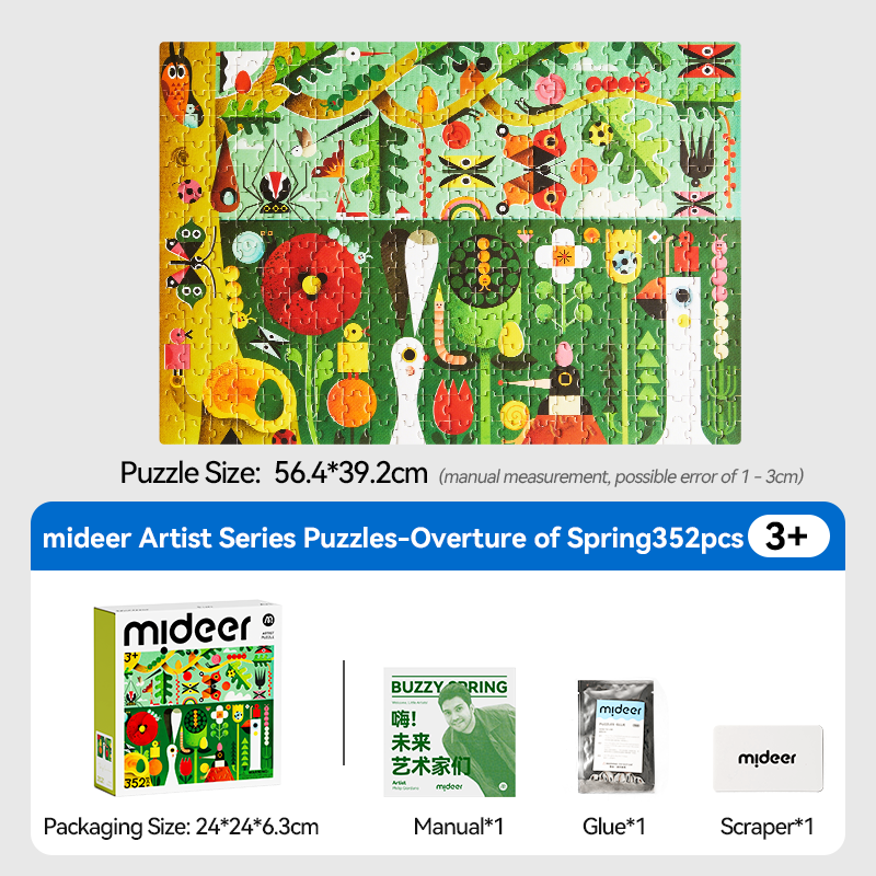 mideer Artist Puzzle Overture of Spring finished puzzle and contents