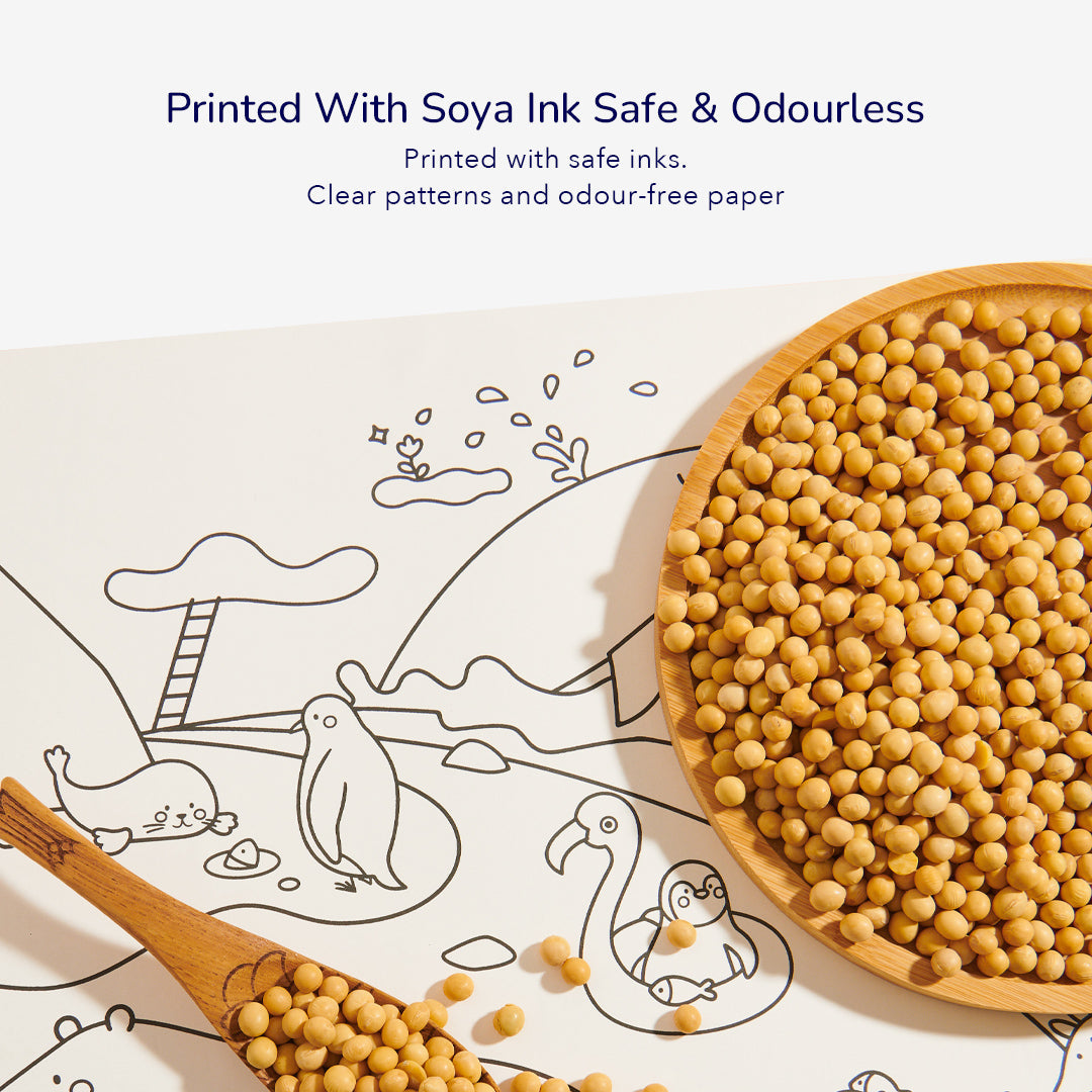 Adhesive Coloring Scroll: The Magic Zoo