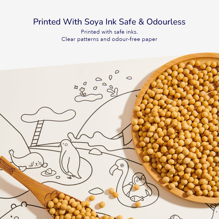 Adhesive Coloring Scroll: The Magic Zoo