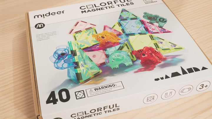 Colorful Magnetic Tiles: Wonderful Forest 40P