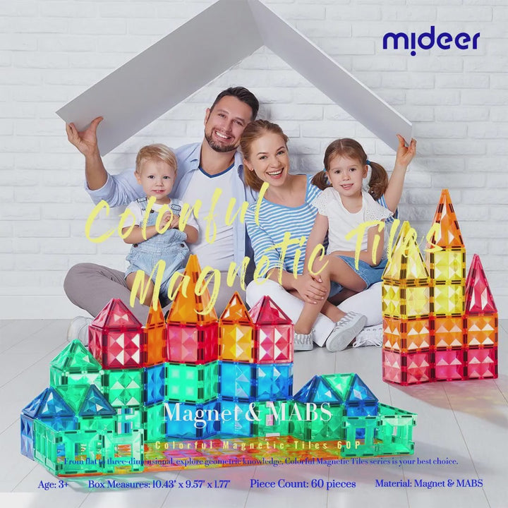 Colorful Magnetic Tiles 60P